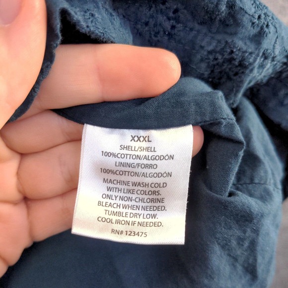 Textile Elizbeth and James Women's A-Line Eyelet Dress Blue XXXL Ruffle V-Neck - Picture 10 of 13